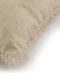 Kussenhoes met patroon. Silene met franjes, 100% katoen, Beige, 45 x 45 cm