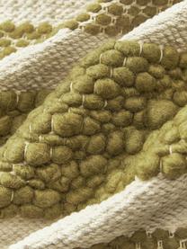 Kissenhülle Hamad mit Hoch-Tief-Struktur, Vorderseite: 60 % Baumwolle, 40 % Woll, Rückseite: 100 % Baumwolle, Olivgrün, Off White, B 45 x L 45 cm