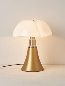 Grosse dimmbare LED-Tischlampe Pipistrello, höhenverstellbar, Goldfarben, matt, Ø 40 x H  50 - 62 cm