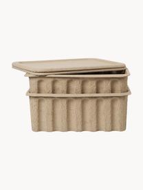 Boîtes de rangement en cellulose Pulp, 2 pièces, Pâte à papier, Beige, larg. 40 x prof. 30 cm