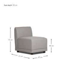 Mittelmodul Ari in Grau, Bezug: 100% Polyester Der hochwe, Gestell: Massivholz, Sperrholz, Webstoff Grau, B 67 x T 77 cm