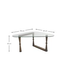 Konferenčný stolík so sklenenou doskou NuO, Brezové drevo, priehľadná, Š 96 x V 41 cm