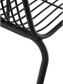 Krzesło ogrodowe z metalu Tirana, 2 szt., Metal malowany proszkowo, Czarny, S 56 x G 54 cm