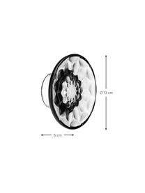 Gancio appendiabiti Gelatine 2 pz, Tecnopolimero termoplastico trasparente, certificato Greenguard, Trasparente, nero, Ø 13 x Alt. 6 cm