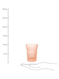 Waterglazen Bubbly melkachtig/glanzend, 4-delig, Glas, melkkleurig, Roze, transparant, Ø 8 x H 11 cm