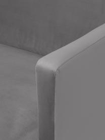 Divano angolare in velluto Fluente, Rivestimento: velluto (copertura in pol, Struttura: legno di pino massiccio, , Piedini: metallo verniciato a polv, Velluto grigio, Larg. 221 x Prof. 200 cm, chaise longue a sinistra