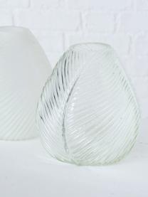 Set de jarrones de vidrio Lewin, 2 uds., Vidrio, Blanco, transparente, Ø 14 x Al 15 cm