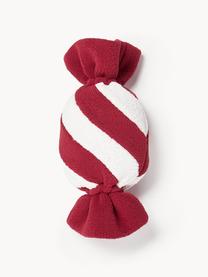 Coussin décoratif en forme de bonbon Sweety, Rouge, blanc, larg. 20 x long. 43 cm