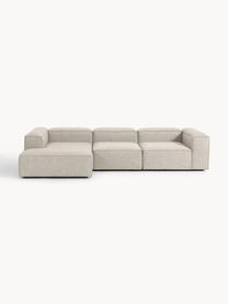 Narożna sofa modułowa z mieszanki lnu Lennon, Tapicerka: 50% wiskoza, 25% len, 15%, Nogi: tworzywo sztuczne Ten pro, Szara mieszanka lnu, S 327 x G 180 cm, lewostronna