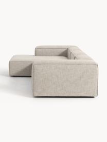 Modulares Ecksofa Lennon aus Leinen-Mix, Bezug: 50 % Viskose, 25 % Leinen, Gestell: Fichtenholz, Sperrholz, m, Leinen-Mix Grau, B 327 x T 180 cm, Eckteil links