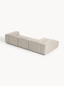 Narożna sofa modułowa z mieszanki lnu Lennon, Tapicerka: 50% wiskoza, 25% len, 15%, Nogi: tworzywo sztuczne Ten pro, Szara mieszanka lnu, S 327 x G 180 cm, lewostronna