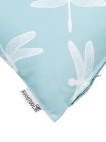 Venkovní polštář s motivy vážky Dragonfly, 100 % polyester, Modrá, bílá, Š 47 cm, D 47 cm