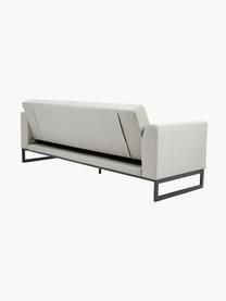 Sofa rozkładana Josephine (3-osobowa), Tapicerka: 100% poliester Dzięki tka, Stelaż: lite drewno sosnowe, skle, Nogi: metal, Jasnoszara tkanina, S 238 x G 85 cm