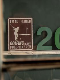 Metalen wandschild Golf, Metaal, Bruin, wit, B 26 x H 35 cm