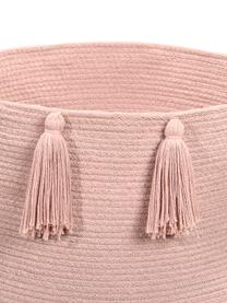 Aufbewahrungskorb Tassels, 97% Baumwolle, 3% recycelte Baumwolle, Rosa, Ø 45 x H 30 cm