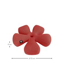Pouf sacco piccolo da esterno fatto a mano Flower, Rivestimento: 70% PAN + 30% PES, imperm, Rosso corallo, Ø 72 x Alt. 17 cm