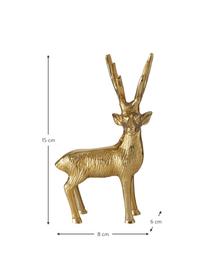 Cerfs pour décoration haut. 15 cm Mendel, 2 élém., Aluminium, enduit, Couleur dorée, larg. 8 x haut. 15 cm