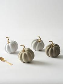 Citrouilles décoratives Mercy, 4 élém., Gris, blanc, doré, Ø 9 x haut. 9 cm