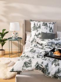 Flanelová posteľná bielizeň so zimným motívom Nordic, Zelená, biela