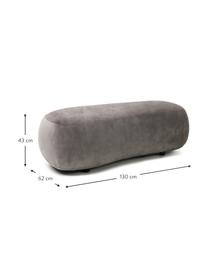 Panca curva Alba, Rivestimento: 97% poliestere, 3% nylon , Struttura: legno massiccio di abete , Piedini: plastica, Tessuto taupe, Larg. 130 x Prof. 62 cm