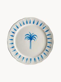 Handbemalter Platzteller The Palms, Keramik, Weiss, Blau, Ø 32 cm