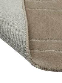 Alfombra artesanal de lana Alan, Parte superior: 100% lana, Reverso: 100% algodón Las alfombra, Gris pardo estampado, An 80 x L 150 cm (Tamaño XS)