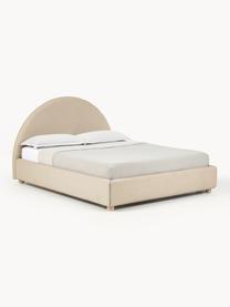 Gestoffeerd bed Ebba met opbergruimte, Bekleding: 100% polypropyleen Met 23, Frame: massief grenenhout en pla, Poten: massief grenenhout, FSC-g, Geweven stof beige, B 140 x L 200 cm