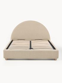 Gestoffeerd bed Ebba met opbergruimte, Bekleding: 100% polypropyleen Met 23, Frame: massief grenenhout en pla, Poten: massief grenenhout, FSC-g, Geweven stof beige, B 140 x L 200 cm