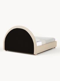 Gestoffeerd bed Ebba met opbergruimte, Bekleding: 100% polypropyleen Met 23, Frame: massief grenenhout en pla, Poten: massief grenenhout, FSC-g, Geweven stof beige, B 140 x L 200 cm