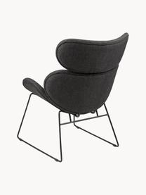 Loungefauteuil Cazar, Bekleding: 100% polyester, Frame: gepoedercoat metaal, Geweven stof antraciet, B 69 x D 79 cm