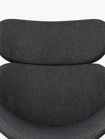 Loungefauteuil Cazar, Bekleding: 100% polyester, Frame: gepoedercoat metaal, Geweven stof antraciet, B 69 x D 79 cm