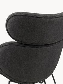 Loungefauteuil Cazar, Bekleding: 100% polyester, Frame: gepoedercoat metaal, Geweven stof antraciet, B 69 x D 79 cm