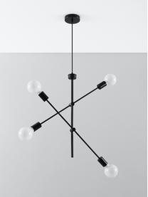 Lampa wisząca z regulacją wysokości Zario, Czarny, S 50 x W 100 cm