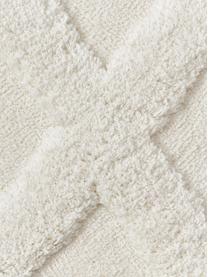 Tapis poils longs moelleux texturé Magda, Blanc crème, larg. 160 x long. 230 cm (taille M)