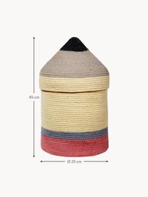 Panier de rangement artisanal pour enfants Pencil, haut. 45 cm, 97 % coton, 3 % fibres synthétiques, Multicolore, Ø 25 x haut. 45 cm