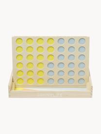Vier Op Een Rij bordspel Gelato, Hardhout, Licht hout, citroengeel, lichtblauw, Ø 25 x H 16 cm