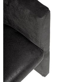 Fotel Corfu, Tapicerka: poliester z imitacją nubu, Nogi: tworzywo sztuczne, drewno, Stelaż: drewno sosnowe, Antracytowy, S 62 x G 58 cm