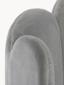Letto imbottito in velluto Glamour, Piedini: metallo ottonato, Rivestimento: velluto (poliestere) 100., Velluto grigio, 160 x 200 cm