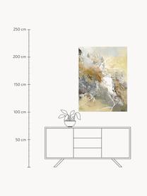 Impression sur toile faite main Sunny Days, Gris, tons jaunes, beige, larg. 90 x haut. 118 cm