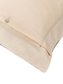 Housse de couette en satin de coton bio Aimee de Candice Gray, Vert, beige, larg. 140 x long. 200 cm