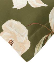 Housse de couette en satin de coton bio Aimee de Candice Gray, Vert, beige, larg. 140 x long. 200 cm