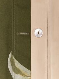 Housse de couette en satin de coton bio Aimee de Candice Gray, Vert, beige, larg. 140 x long. 200 cm