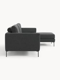 Ecksofa Cucita (4-Sitzer), Bezug: Webstoff (100% Polyester), Gestell: Massives Kiefernholz, Webstoff Anthrazit, B 302 x T 163 cm, Eckteil rechts