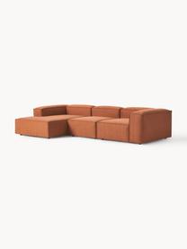 Modulares Ecksofa Lennon, Bezug: 100 % Polyester Der strap, Gestell: Massives Kiefernholz, Spe, Webstoff Terrakotta, B 327 x T 180 cm, Eckteil links