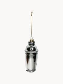 Ciondolo albero di Natale Cocktail Shaker, Vetro, Argentato, Ø 5 x Alt. 13 cm