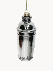 Ciondolo albero di Natale Cocktail Shaker, Vetro, Argentato, Ø 5 x Alt. 13 cm