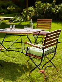 Sillas plegables con reposabrazos de exterior Parklife, 2 uds., Asiento: madera de acacia aceitada, Estructura: metal galvanizado con pin, Negro, madera de acacia, An 59x F 52 cm