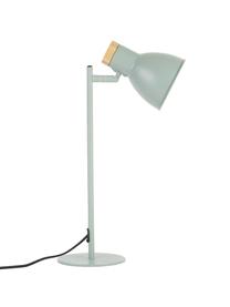 Bureaulamp Venea met houten decoratie, Lampenkap: metaal, Lampvoet: metaal, Decoratie: hout, Mintgroen, houtkleurig, Ø 15 cm, H 47 cm