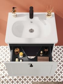 Lavabo con armadietto Rafaella, larg. 60 cm, Maniglie: metallo rivestito, Grigio chiaro, Larg. 60 x Alt. 42 cm