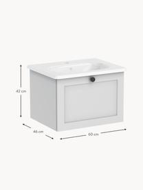 Lavabo con armadietto Rafaella, larg. 60 cm, Maniglie: metallo rivestito, Grigio chiaro, Larg. 60 x Alt. 42 cm